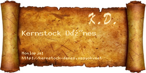 Kernstock Dénes névjegykártya